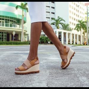 ❌SOLD❌ Sorel | Joanie II Slingback Jute Espadrille Wedge Sandal | Camel Brown